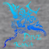 Dive Kona Hawaii Tribal Stingray Polynesian Tattoo Women's Racerback Cropped Tank thumb 2