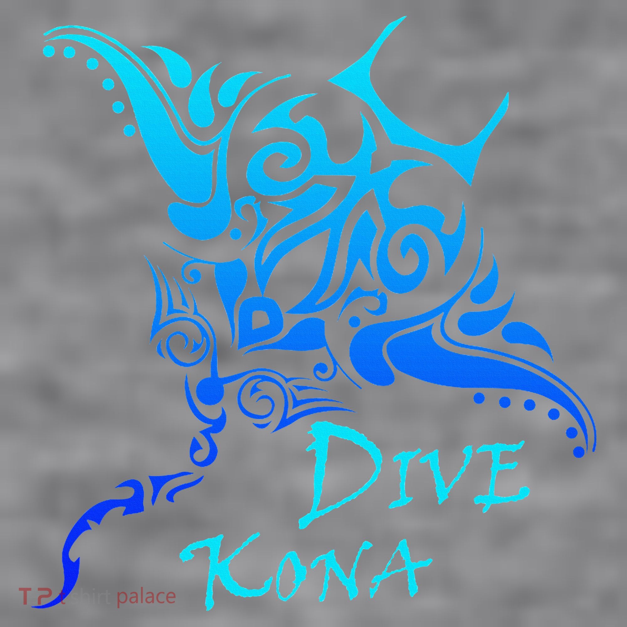 Dive Kona Hawaii Tribal Stingray Polynesian Tattoo Women's Racerback Cropped Tank