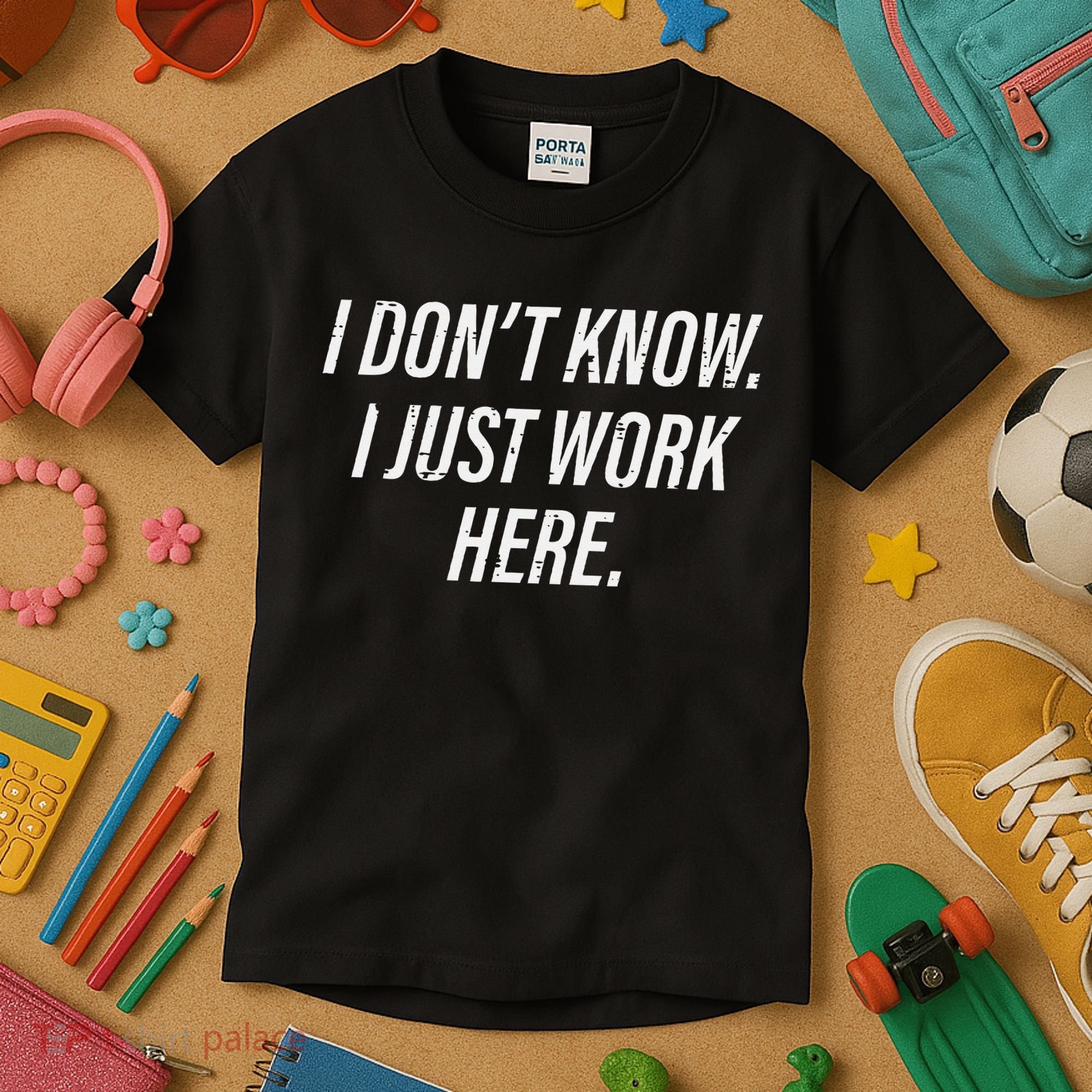 Dont Know I Just Work Here Funny Saying Kids T-Shirt