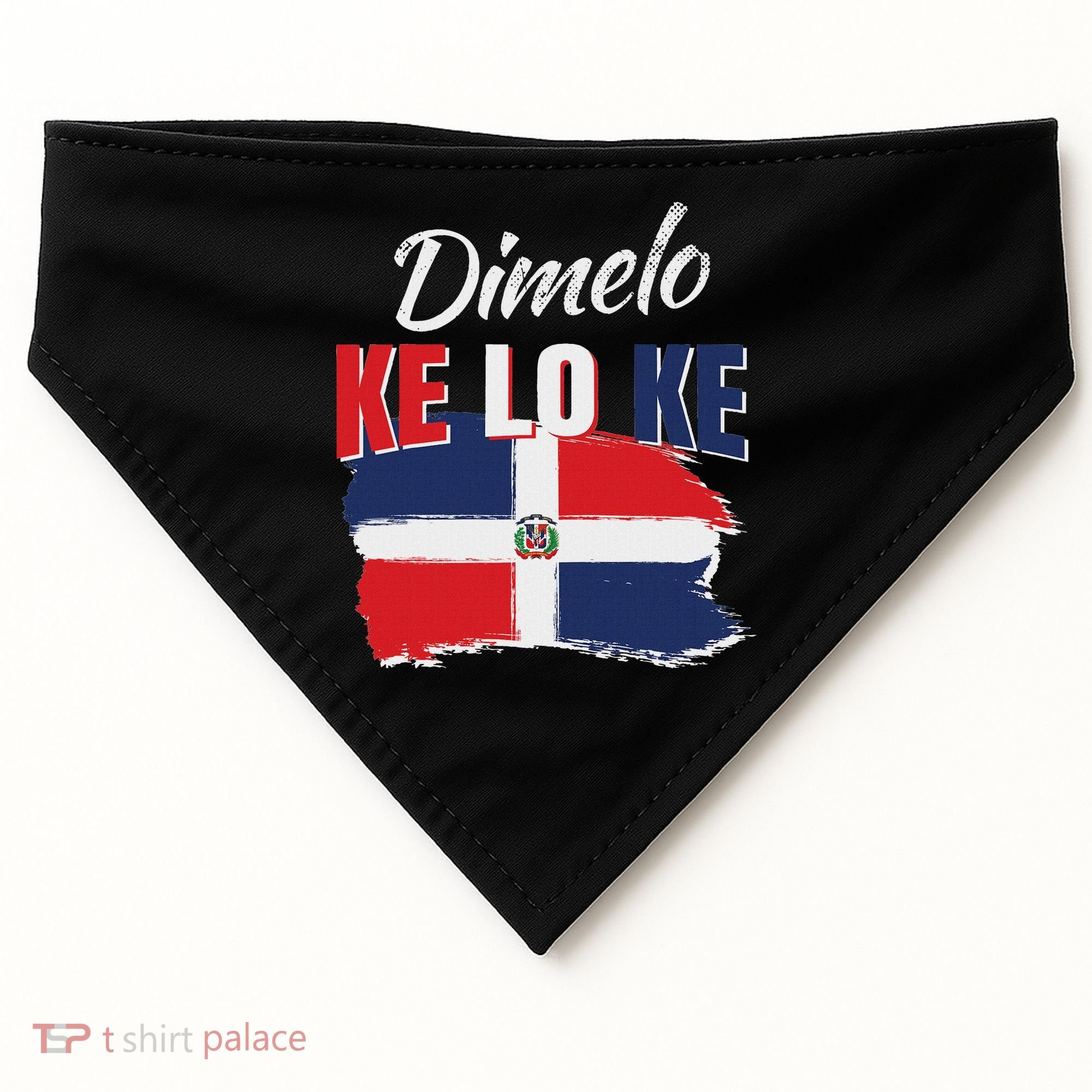 Dimelo Ke Lo Ke Dominican Republic Flag Dominicans Gift USA-Made Doggie Bandana