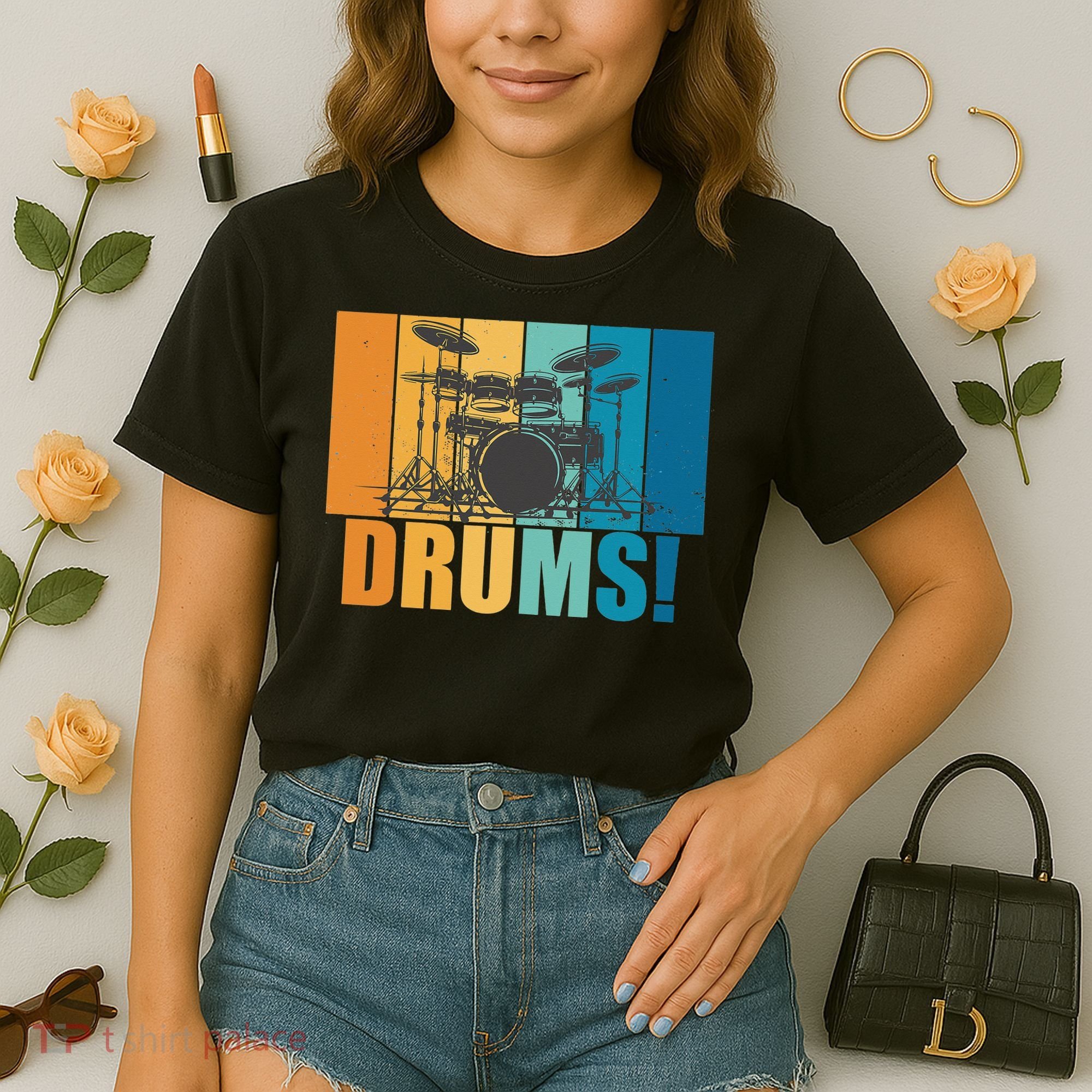 Drum Kit Musician Rock Music Drum Player Comfort Colors Boxy T-Shirt