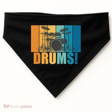 Drum Kit Musician Rock Music Drum Player USA-Made Doggie Bandana
