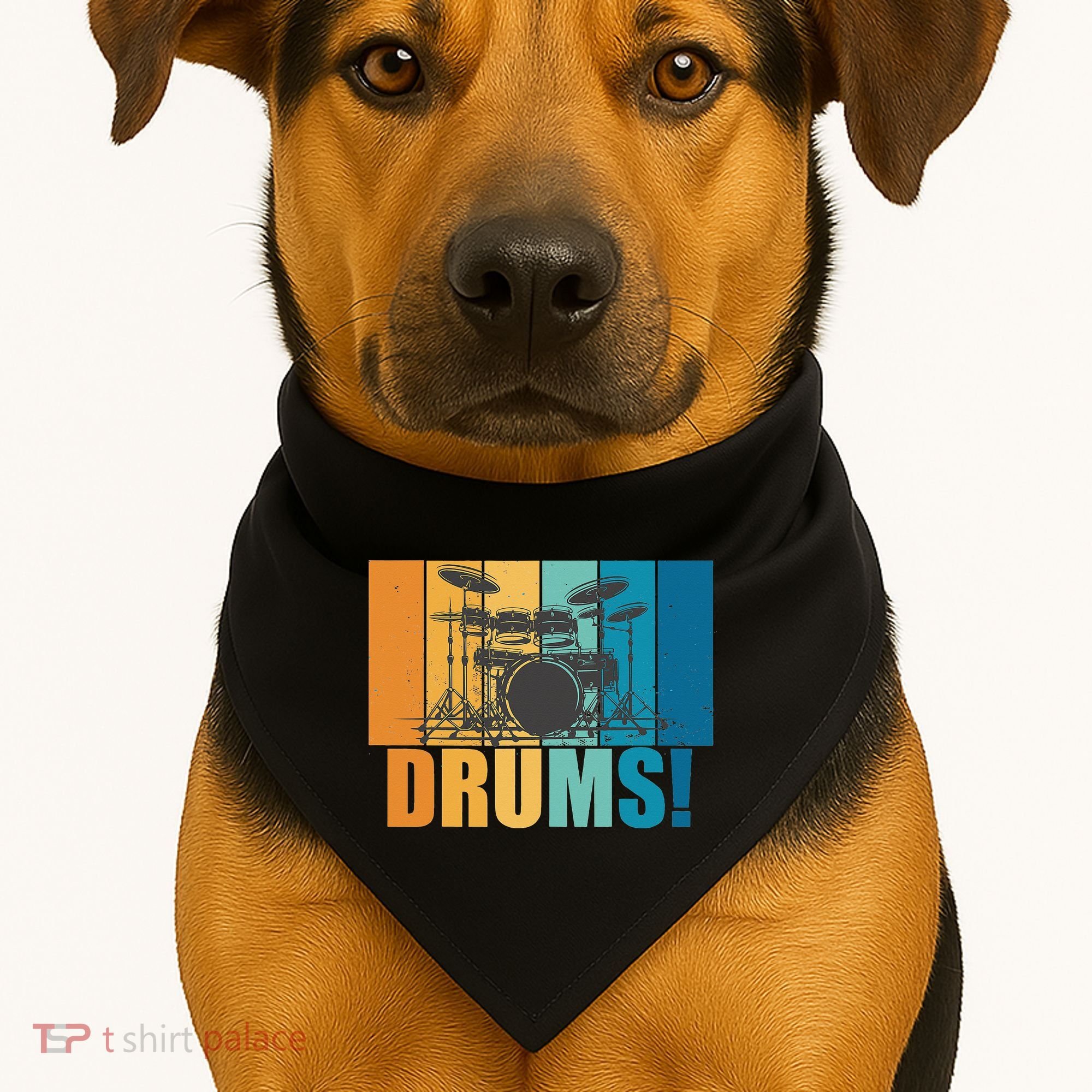Drum Kit Musician Rock Music Drum Player USA-Made Doggie Bandana