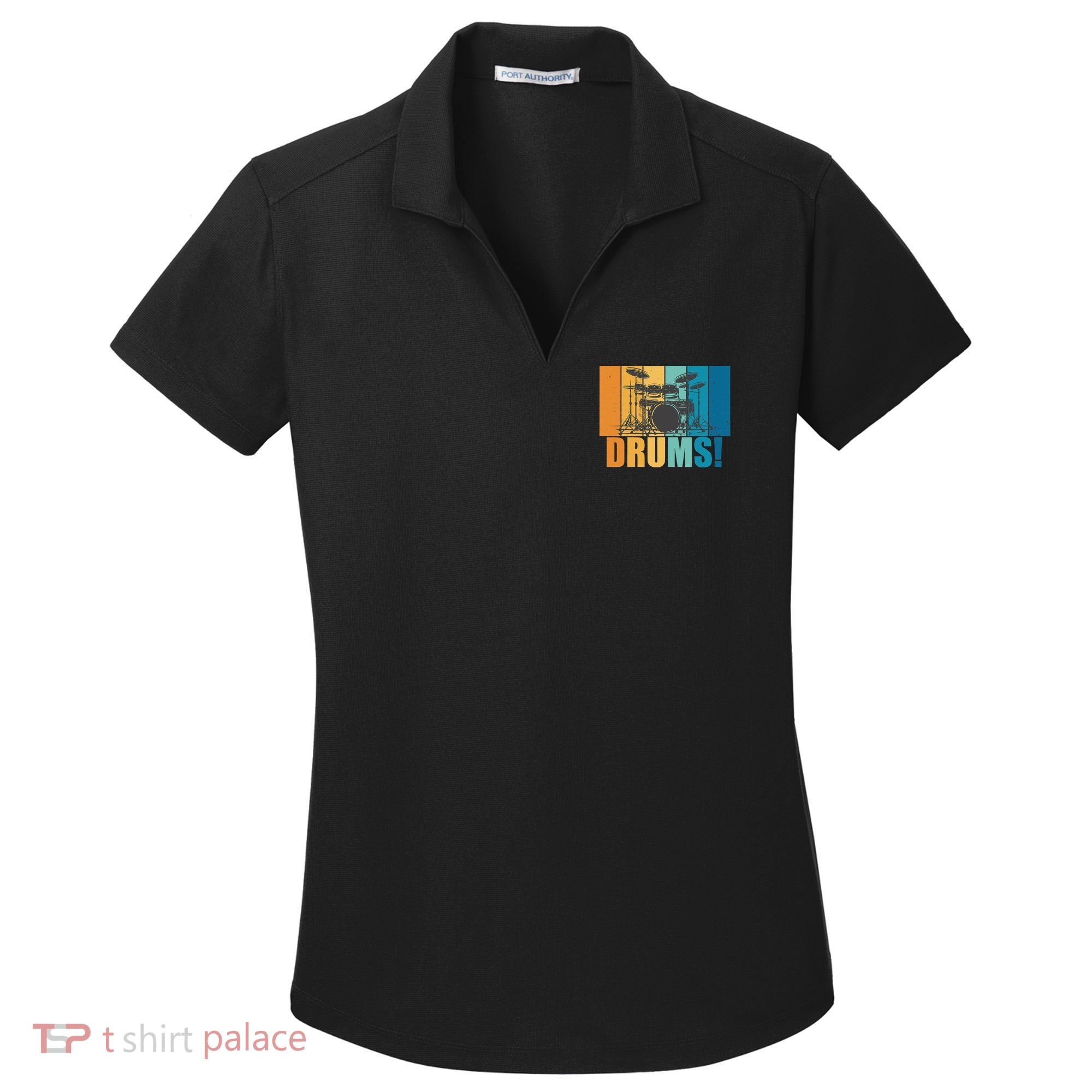 Drum Kit Musician Rock Music Drum Player Women's Dry Zone Grid Polo