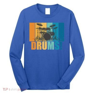Drum Kit Musician Rock Music Drum Player Long Sleeve Shirt