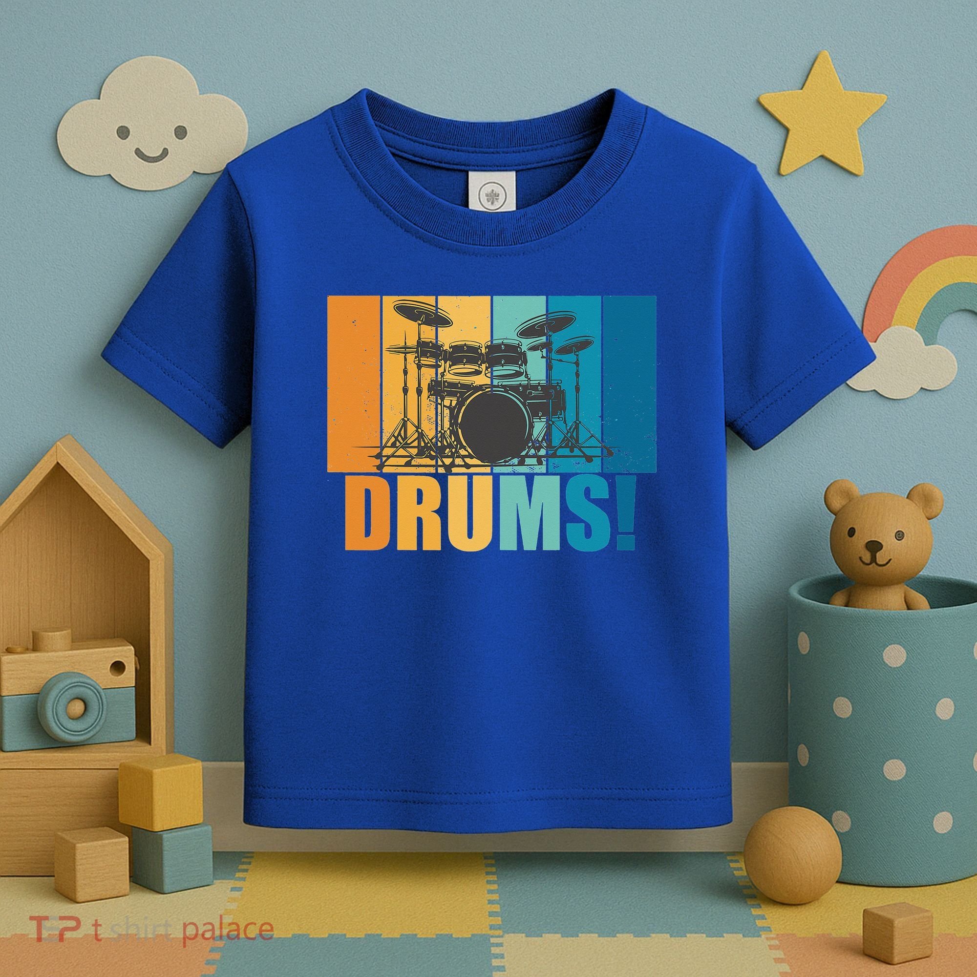 Drum Kit Musician Rock Music Drum Player Toddler T-Shirt