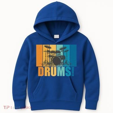 Drum Kit Musician Rock Music Drum Player Kids Hoodie