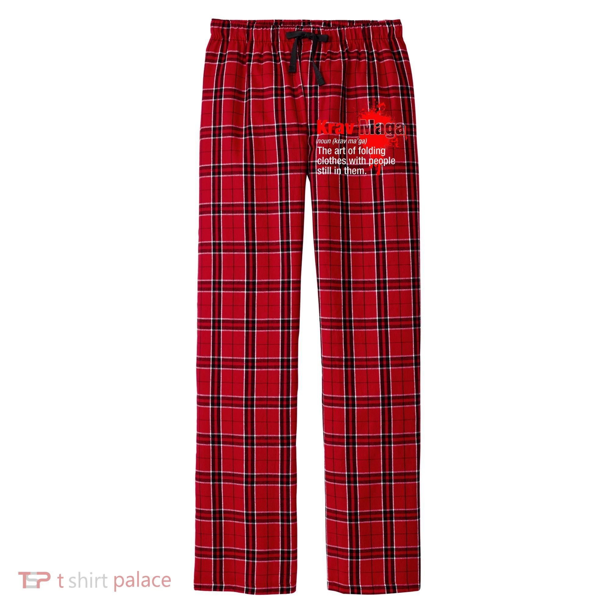 Definition Krav Maga Men's Flannel Plaid Pajama Pants