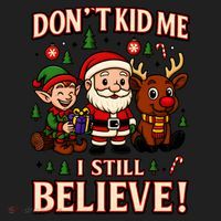 Don’t Kid Me I Still Believe Cute Christmas Cartoon Golf Towel thumb 3
