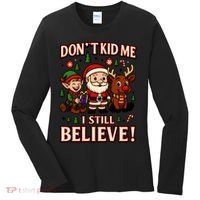 Don’t Kid Me I Still Believe Cute Christmas Cartoon Women's Long Sleeve Shirt thumb 0