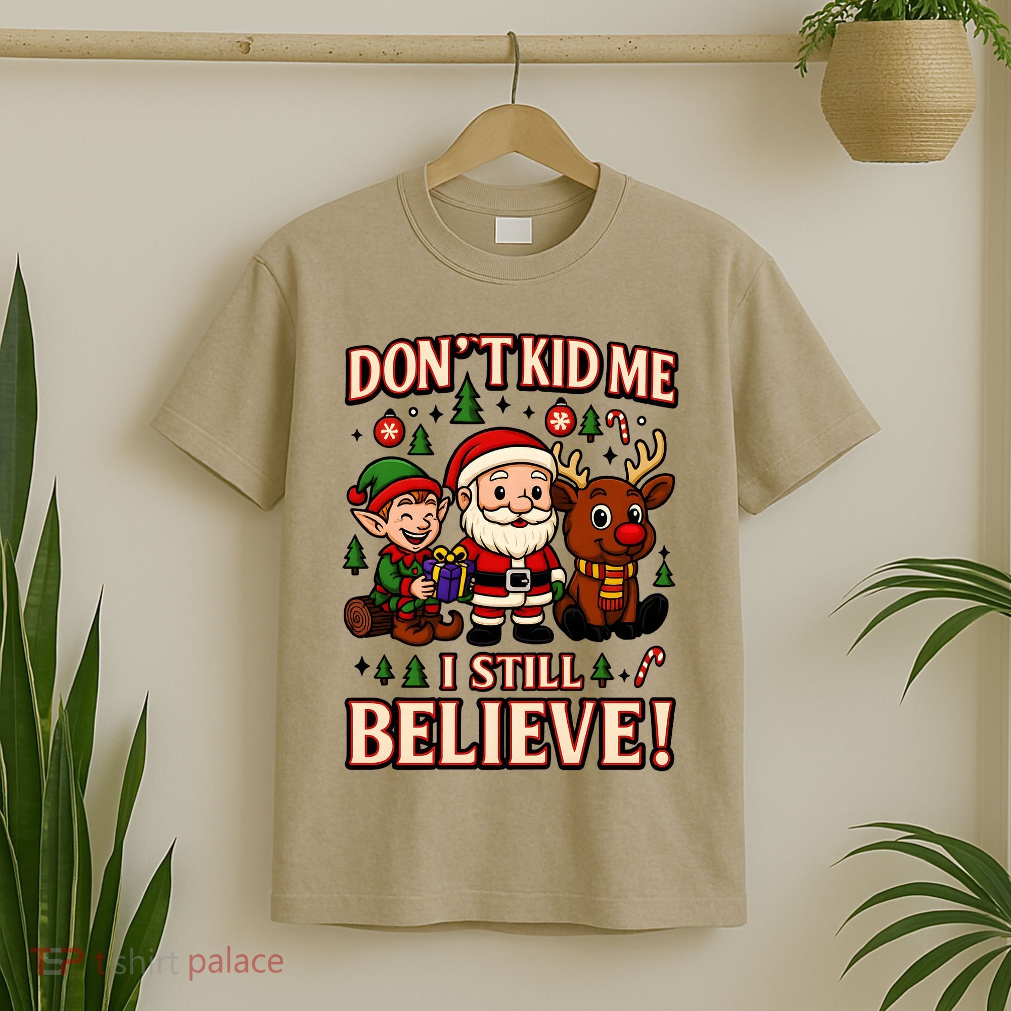 Don’t Kid Me I Still Believe Cute Christmas Cartoon T-Shirt