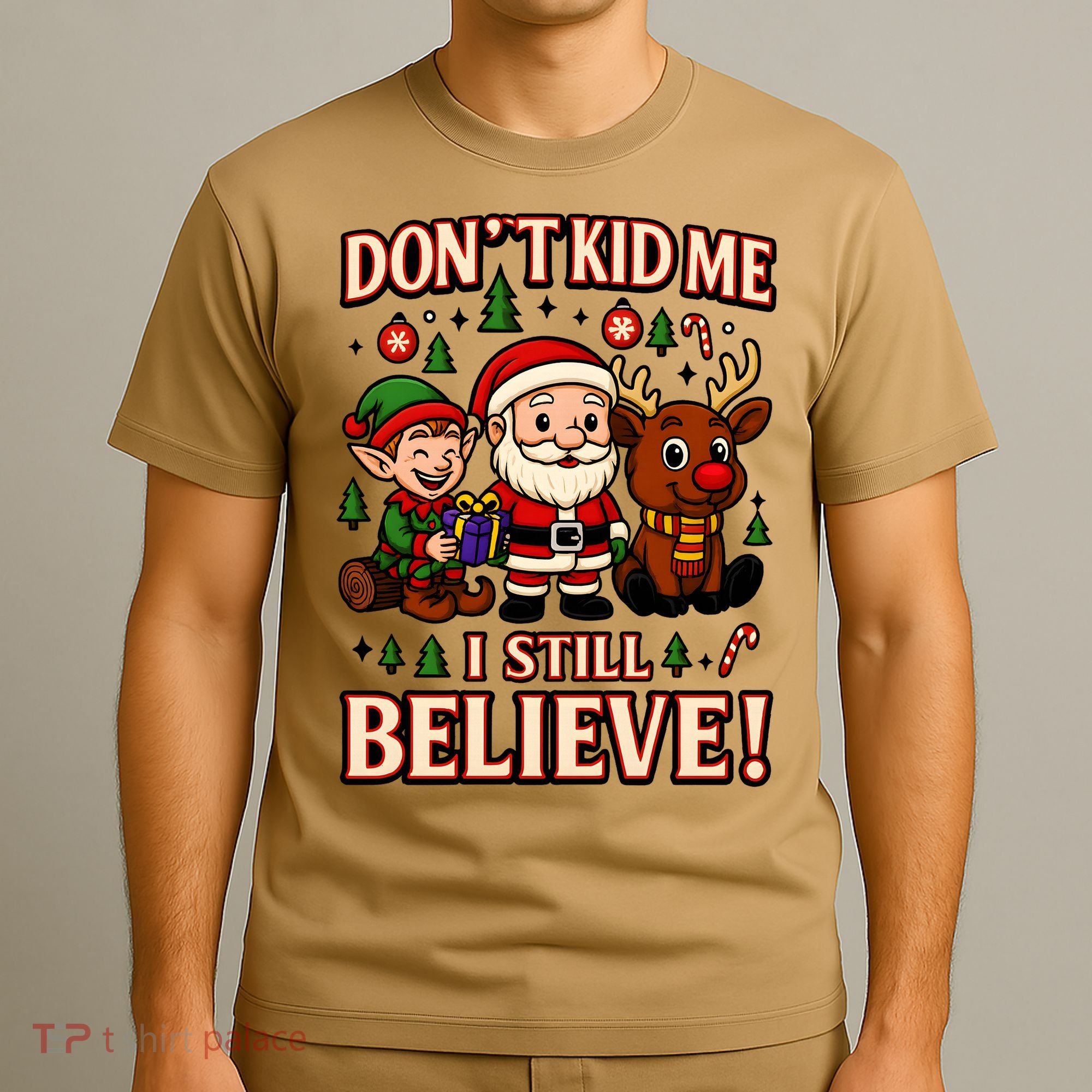 Don’t Kid Me I Still Believe Cute Christmas Cartoon T-Shirt