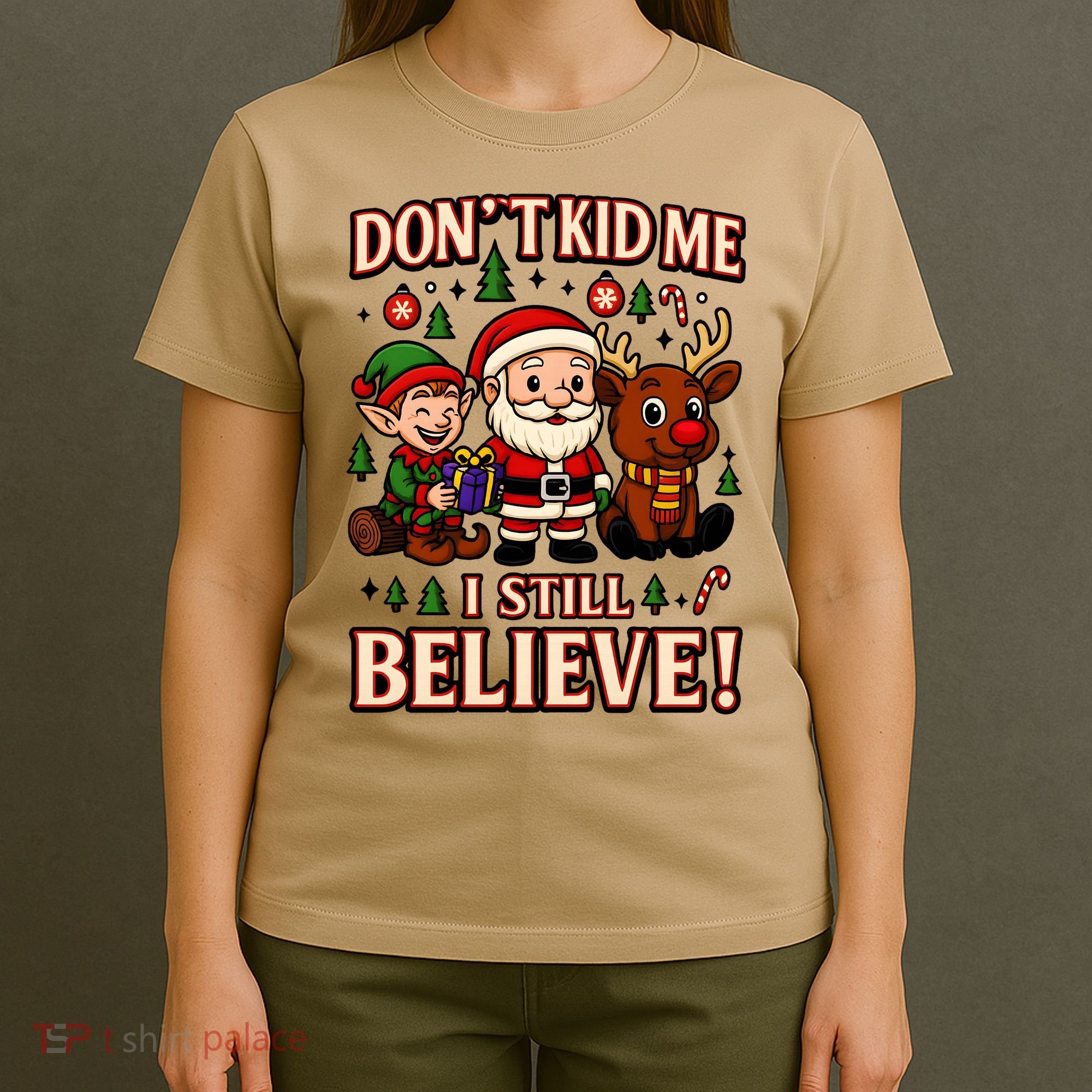 Don’t Kid Me I Still Believe Cute Christmas Cartoon T-Shirt