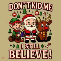 Don’t Kid Me I Still Believe Cute Christmas Cartoon Polo thumb 2