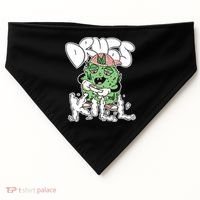Drugs Kill Marijuana Bud Cartoon USA-Made Doggie Bandana thumb 0