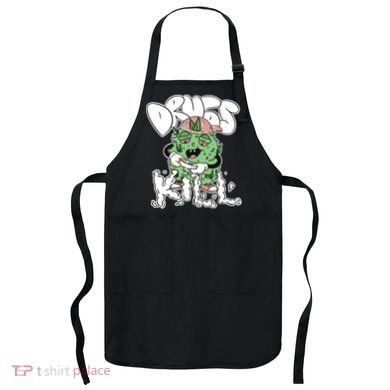 Drugs Kill Marijuana Bud Cartoon Apron
