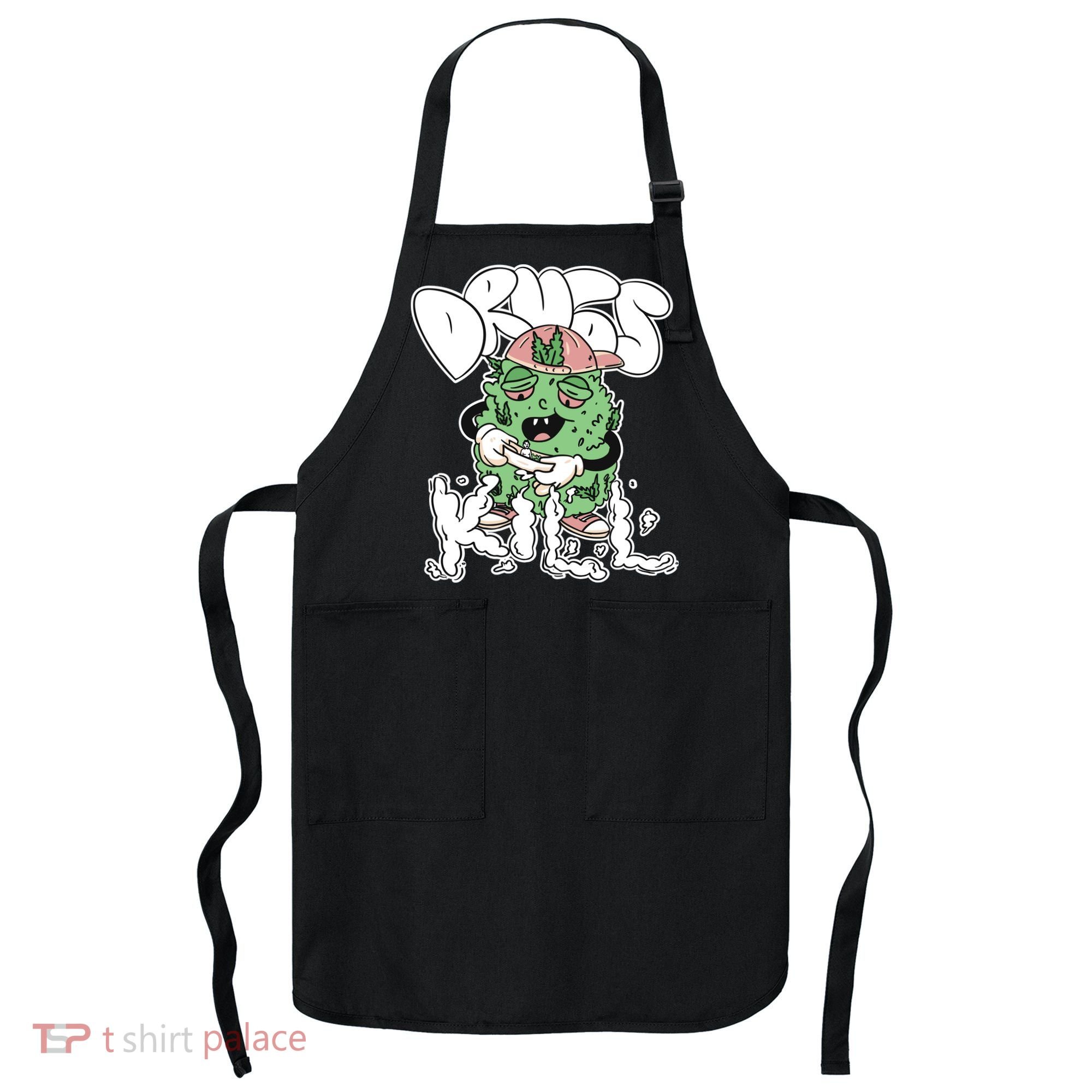 Drugs Kill Marijuana Bud Cartoon Apron