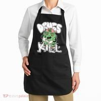 Drugs Kill Marijuana Bud Cartoon Apron thumb 2