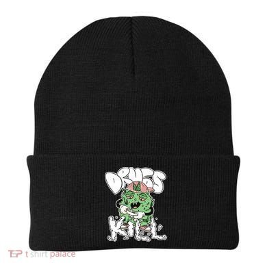 Drugs Kill Marijuana Bud Cartoon Beanie