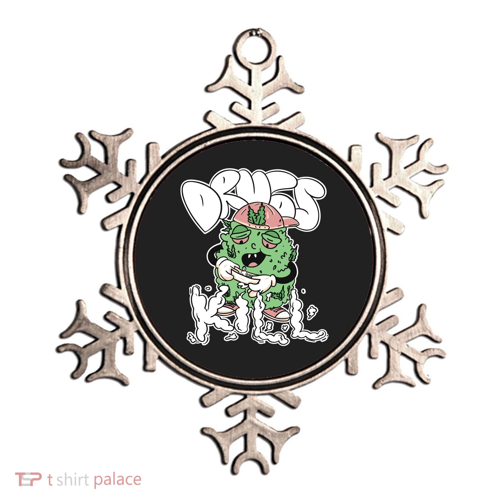 Drugs Kill Marijuana Bud Cartoon Ornament