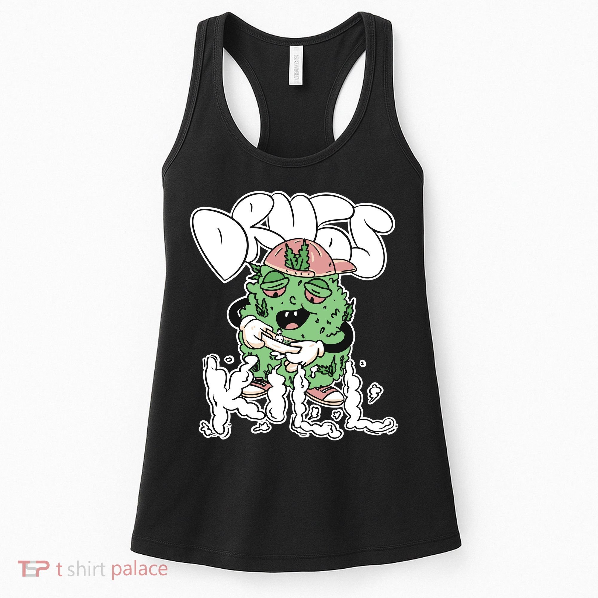 Drugs Kill Marijuana Bud Cartoon Women's Tank Top