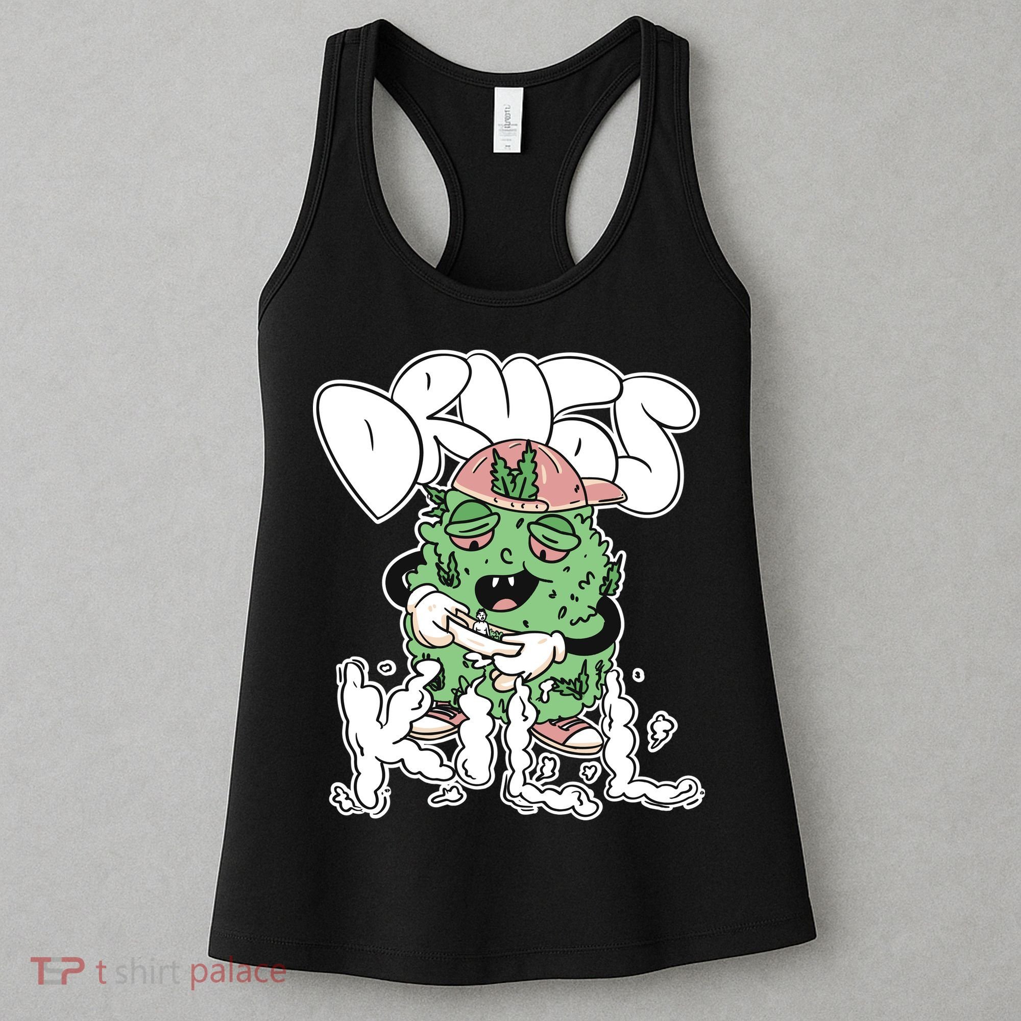 Drugs Kill Marijuana Bud Cartoon Women's Tank Top