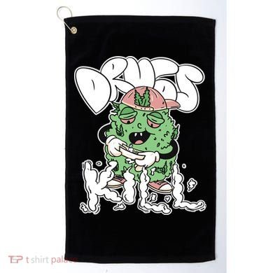 Drugs Kill Marijuana Bud Cartoon Golf Towel