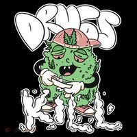 Drugs Kill Marijuana Bud Cartoon Visor thumb 3