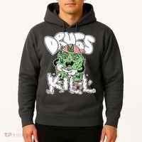 Drugs Kill Marijuana Bud Cartoon Hoodie thumb 2