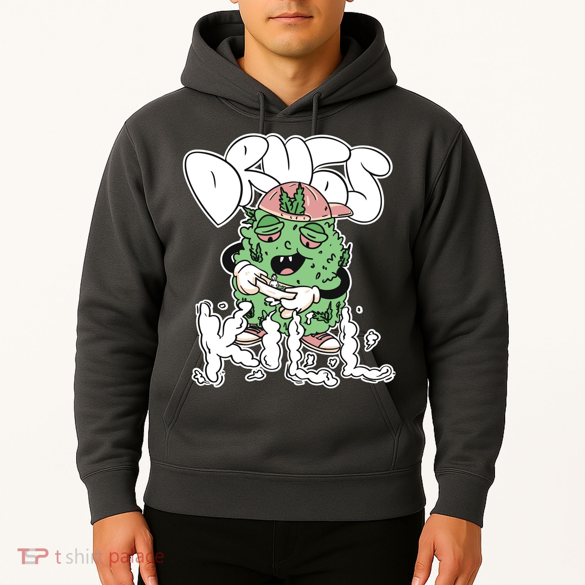 Drugs Kill Marijuana Bud Cartoon Hoodie