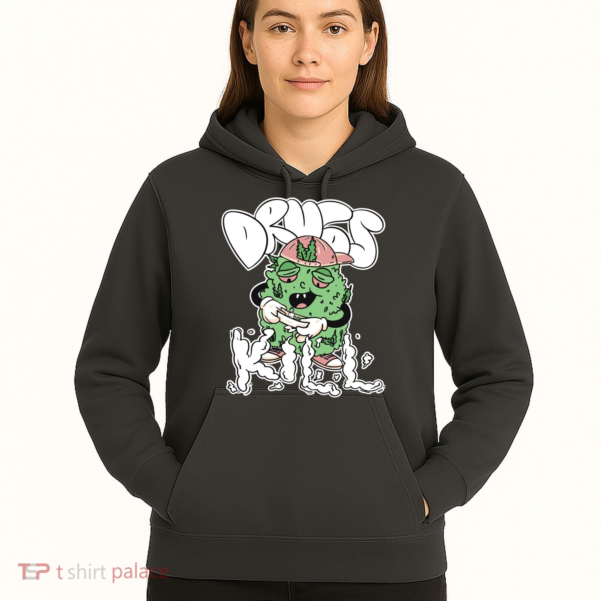 Drugs Kill Marijuana Bud Cartoon Hoodie