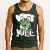 Drugs Kill Marijuana Bud Cartoon Tank Top thumb 3