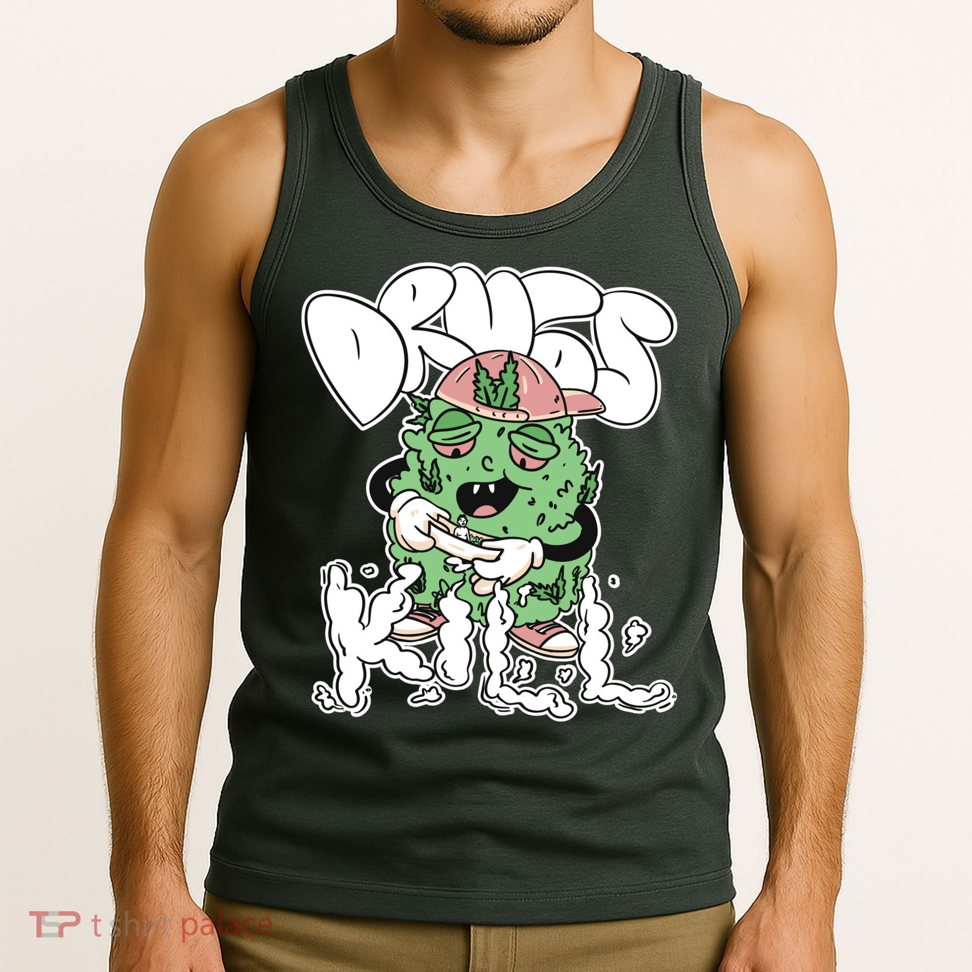 Drugs Kill Marijuana Bud Cartoon Tank Top