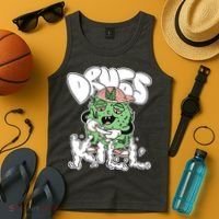 Drugs Kill Marijuana Bud Cartoon Tank Top thumb 4