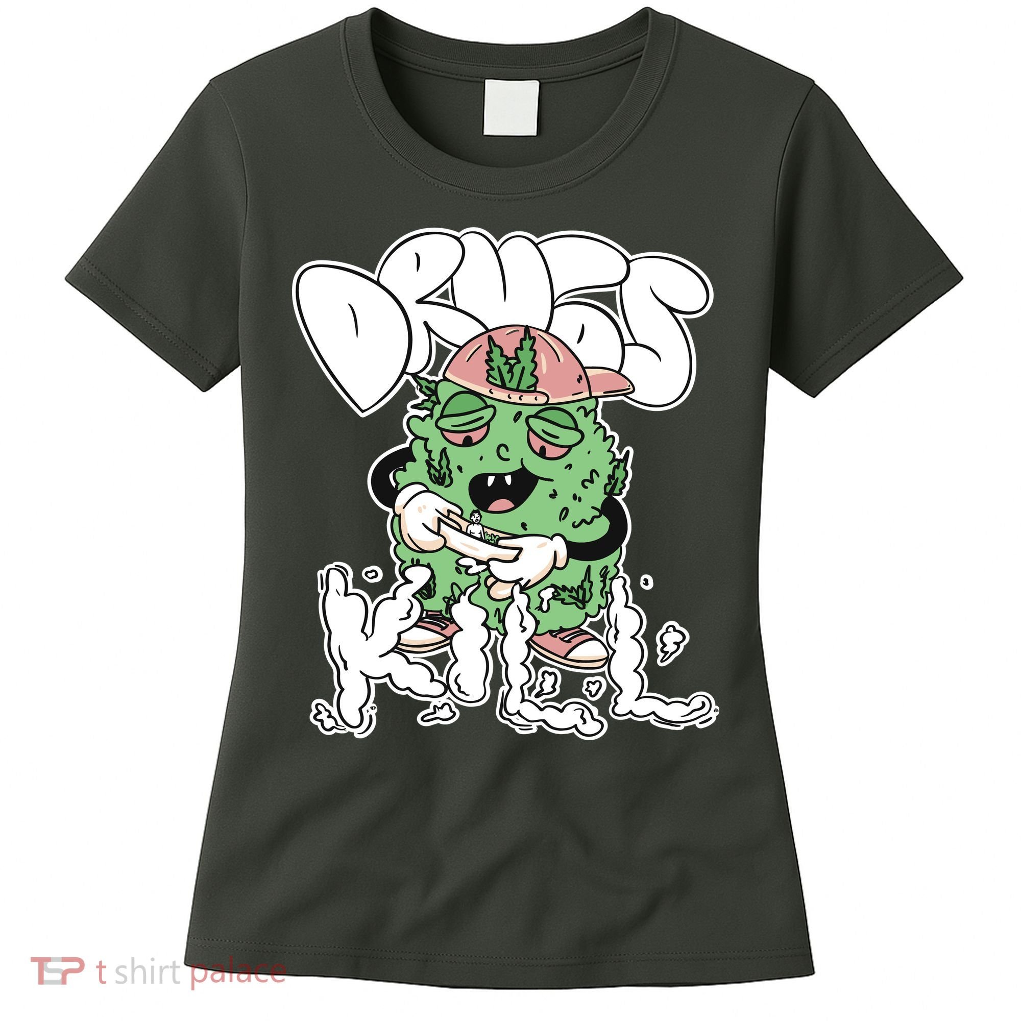 Drugs Kill Marijuana Bud Cartoon Women's T-Shirt