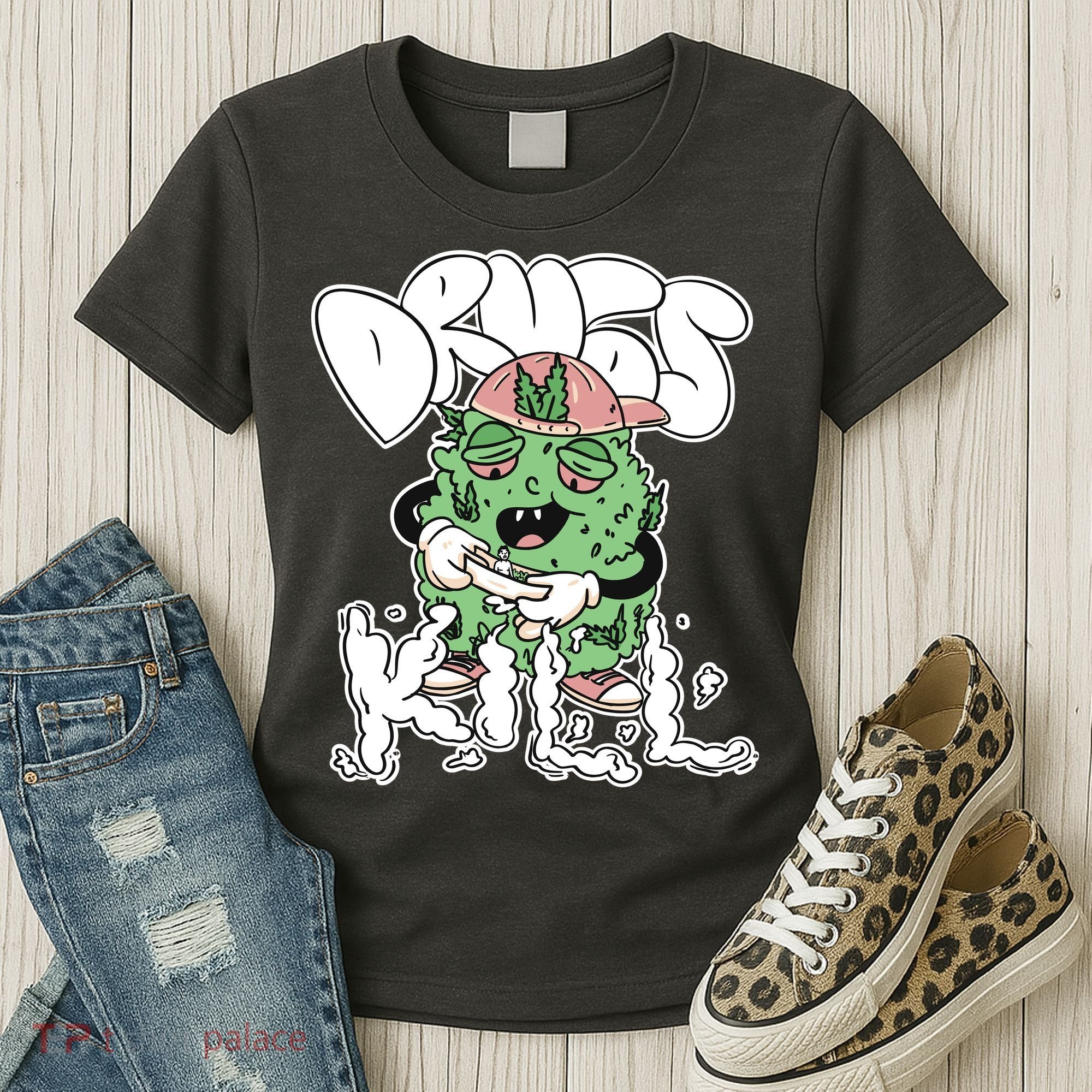 Drugs Kill Marijuana Bud Cartoon Women's T-Shirt