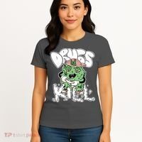 Drugs Kill Marijuana Bud Cartoon Women's T-Shirt thumb 4