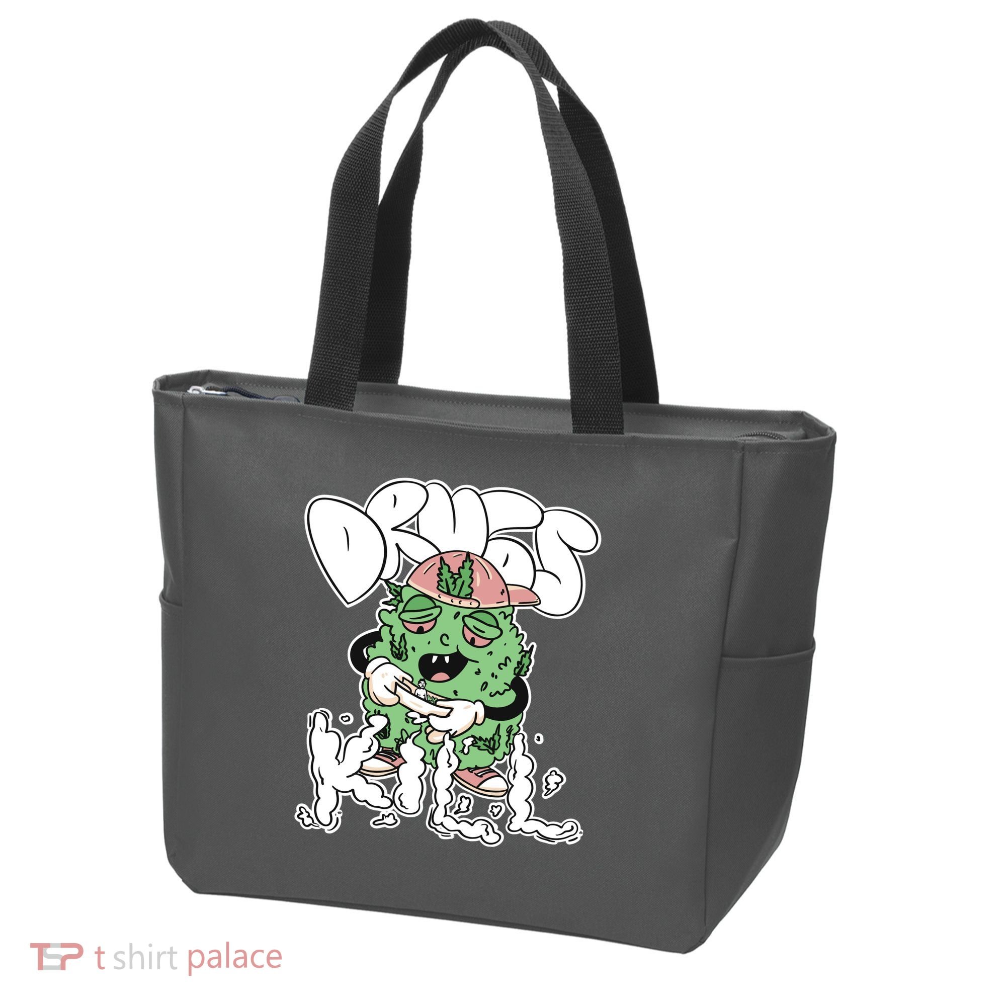 Drugs Kill Marijuana Bud Cartoon Tote Bag
