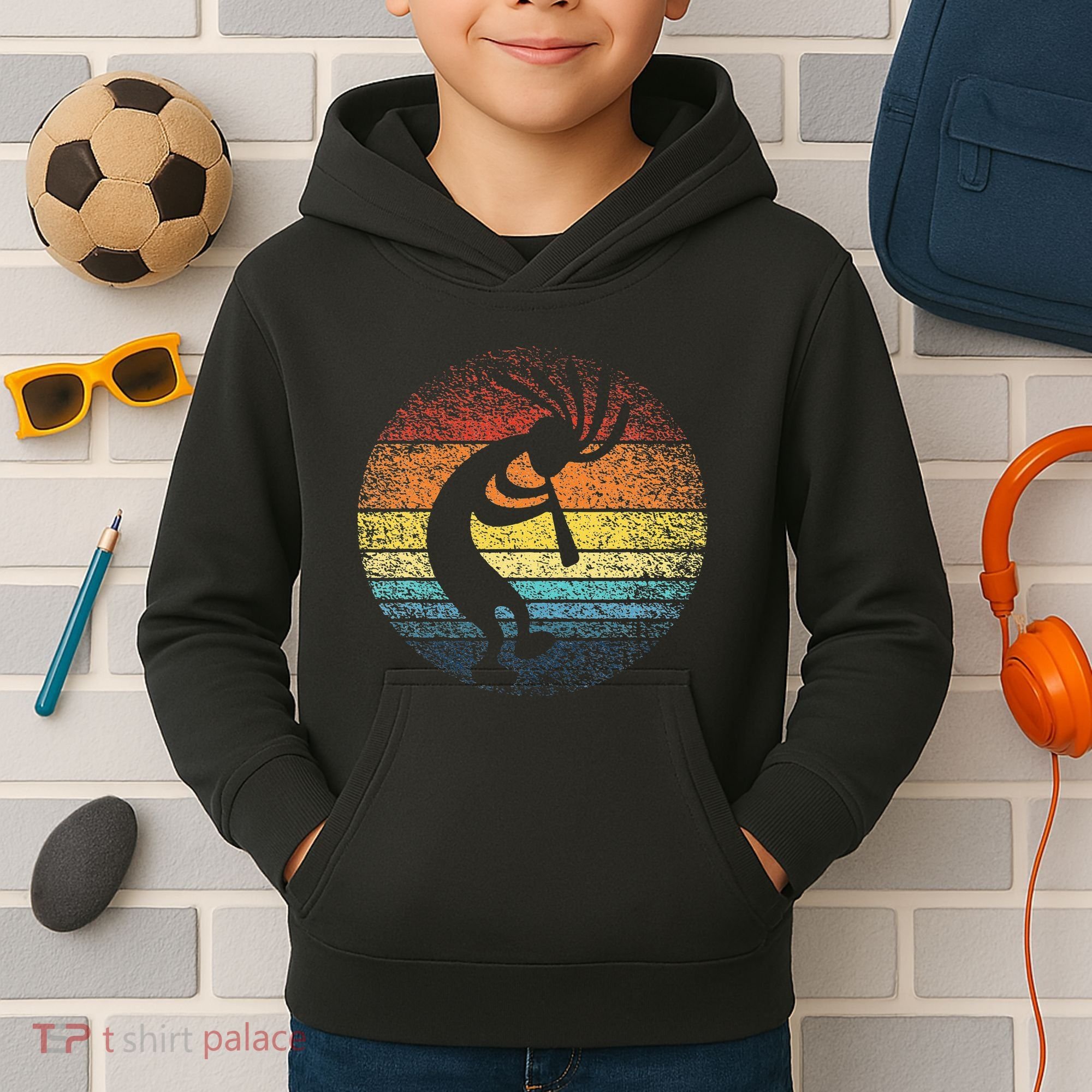Dancing Kokopelli Southwestern USA Native American Symbol Kids Hoodie
