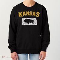 Distressed Kansas State And Buffalo Bison Women's Sweatshirt thumb 0