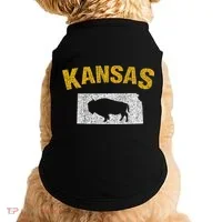 Distressed Kansas State And Buffalo Bison Doggie Tank thumb 0