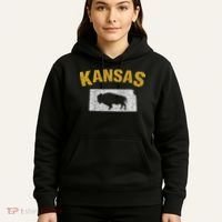 Distressed Kansas State And Buffalo Bison Hoodie thumb 5