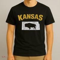 Distressed Kansas State And Buffalo Bison T-Shirt thumb 3
