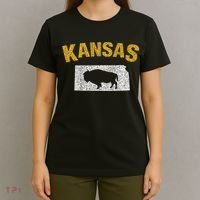 Distressed Kansas State And Buffalo Bison T-Shirt thumb 4