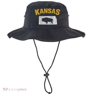 Distressed Kansas State And Buffalo Bison Bucket Hat