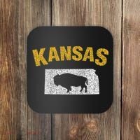 Distressed Kansas State And Buffalo Bison Coaster thumb 0