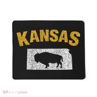 Distressed Kansas State And Buffalo Bison Mousepad thumb 0