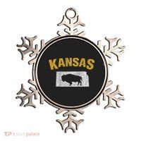 Distressed Kansas State And Buffalo Bison Ornament thumb 0