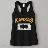 Distressed Kansas State And Buffalo Bison Women's Tank Top thumb 3