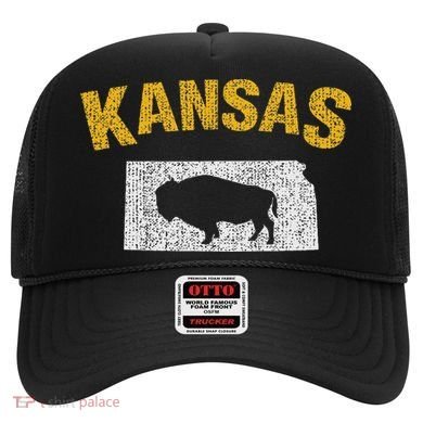 Distressed Kansas State And Buffalo Bison Hat